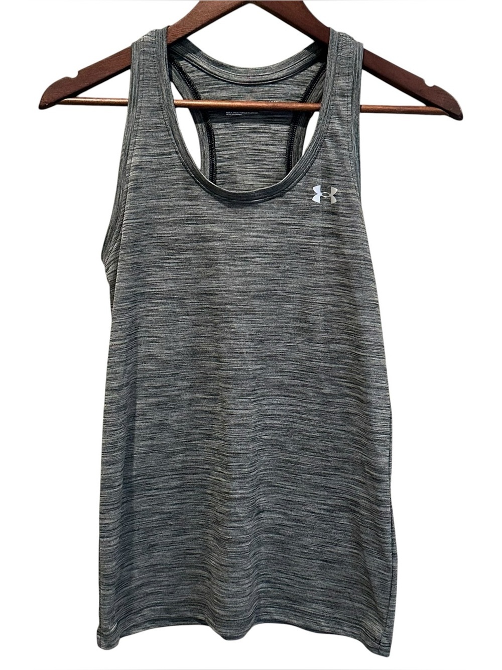 UNDER ARMOUR Women's Gray Tank Reflective Logo Loose Fit Size XS